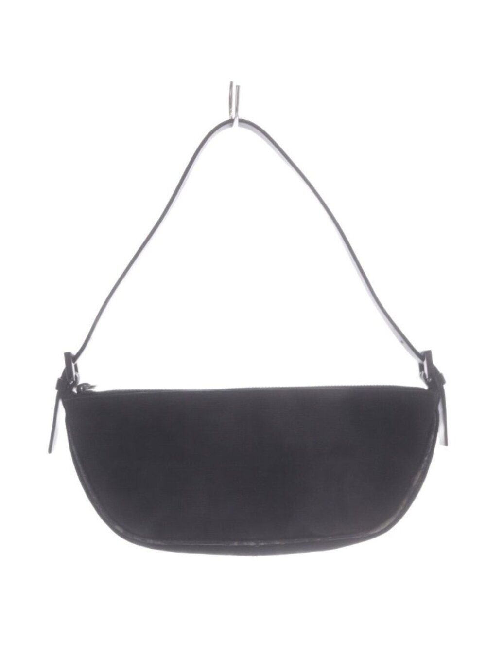 Fendi Pouch Handbag One Handle Zucca Canvas Black